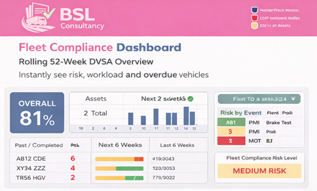 HGV Fleet Maintenance Planner Excel | DVSA Compliance Dashboard | PMI & MOT Tracker | 52 Week Vehicle Maintenance Schedule UK